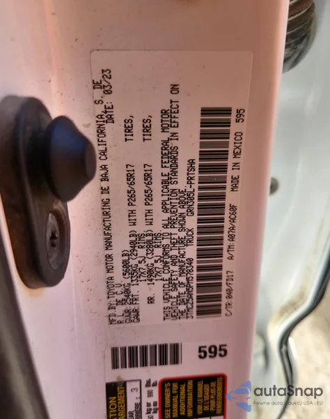 2023 Toyota Tacoma Double Cab из США, поврежденный, VIN 3TMCZ5AN5PM578340